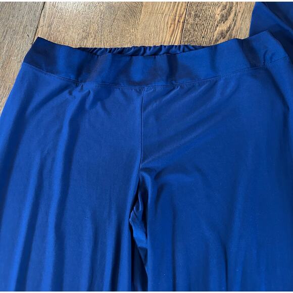 Soma Pajama Set Deep Blue with Black Silver Lace Accent Trim Stretch Sz L - Picture 6 of 9